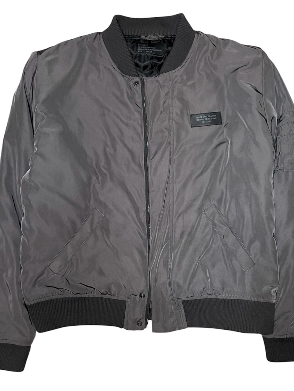 Space X Mens 2XL Bomber Jacket Limited Edition Charcoal Exploration Tech XXL